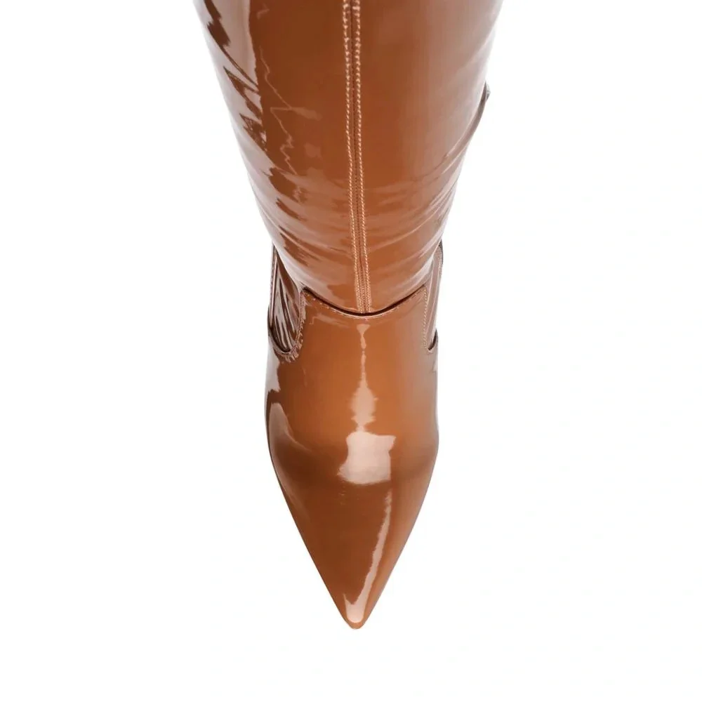 Steve Madden Brown (VAVA) Over-the-Knee Boots with Stiletto Heel - Picture 6 of 7